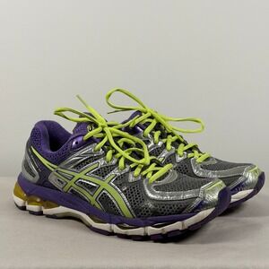 Asics Gel-Kayano 21 Womens Running Shoes Purple Silver‎ Lime T4H7N Size 9
